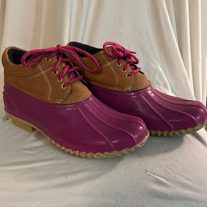 Tommy Hilfiger pink rain boots size 8
